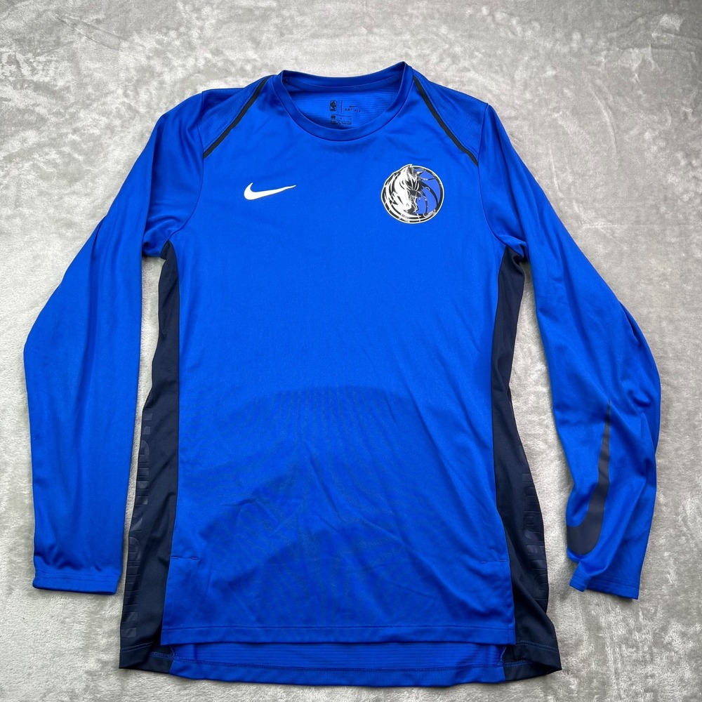 Dallas Mavericks Nike‎ NBA Long Sleeve Shooting Shirt Mens Medium Blue Dri Fit